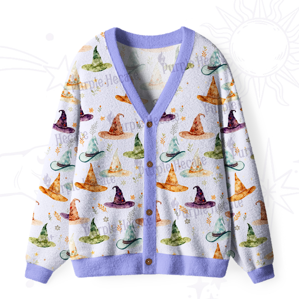 Purplehecate Witch Hat Ugly Cardigan Sweaters