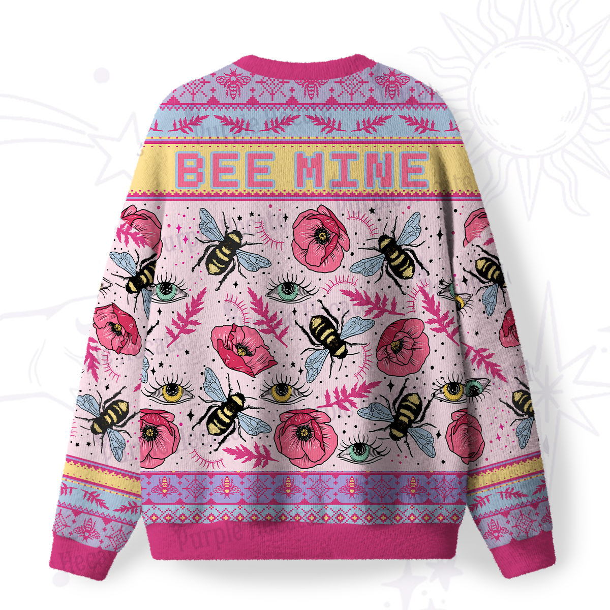 Purplehecate Be Mine Fuzzy Ugly Valentine Sweatshirt