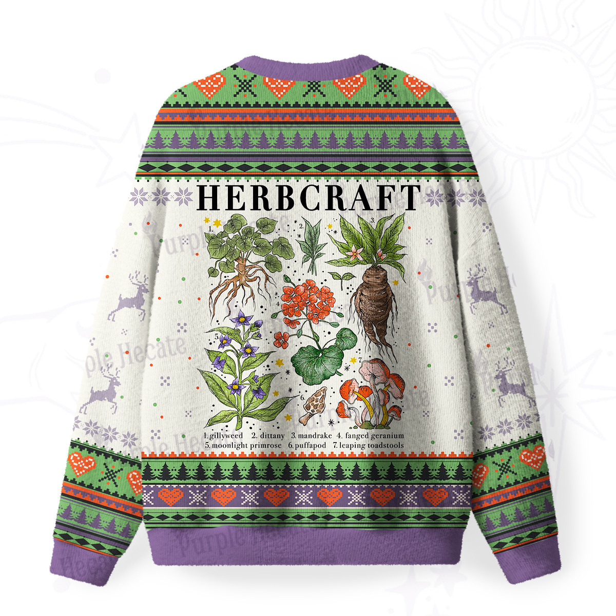 Purplehecate Magical Herbcraft  Fuzzy Ugly Christmas Sweatshirt
