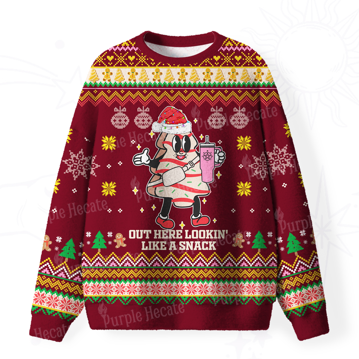 Purplehecate Out Here Lookin' Like A Snack Fuzzy Ugly Christmas Sweatshirt