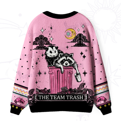 Purplehecate The Team Trash Raccoon & Possum Tarot Ugly Cardigan Sweaters