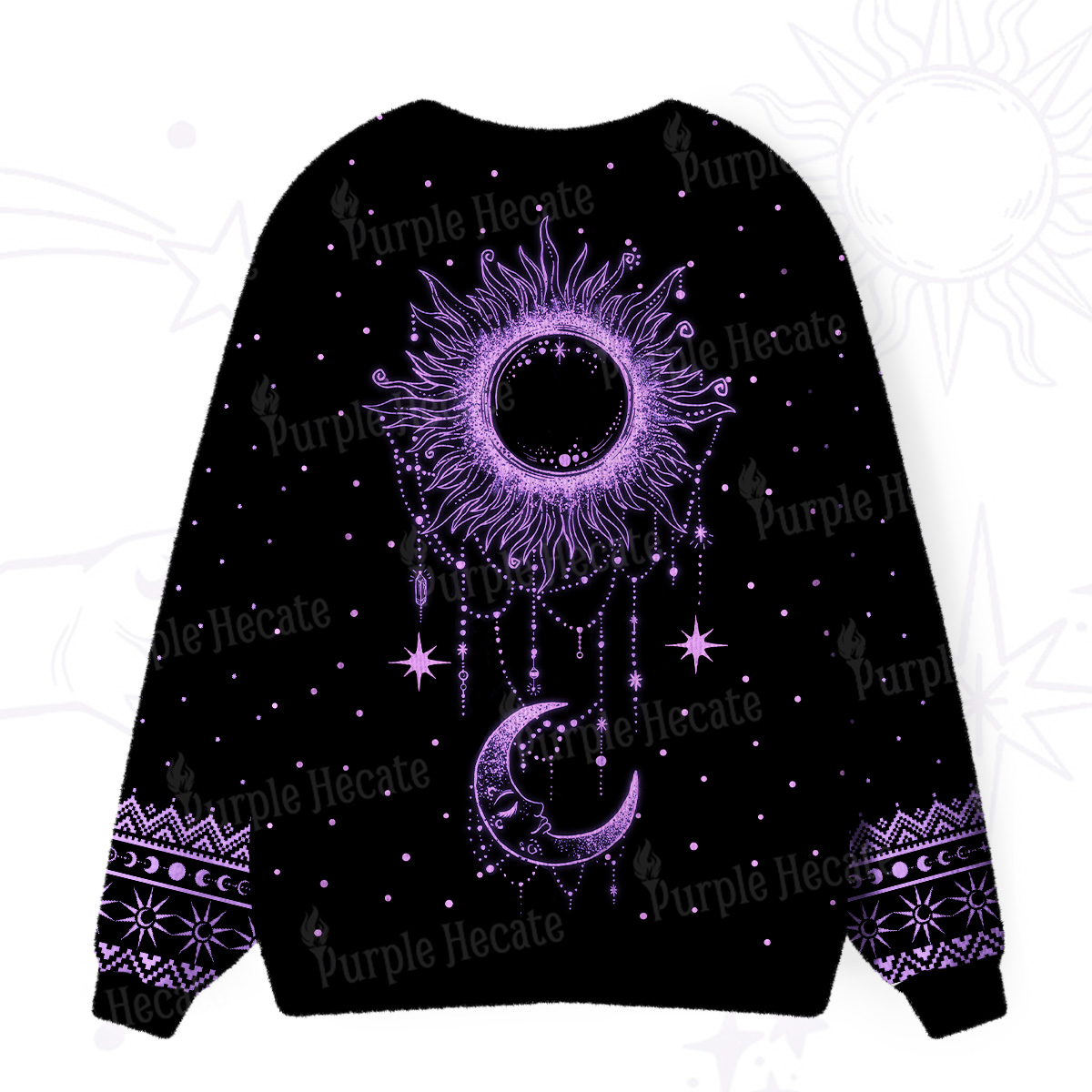 Purplehecate Radiance Of Sun And Moon Ugly Cardigan Sweaters