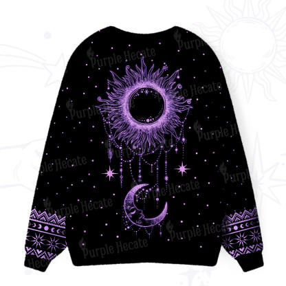 Purplehecate Radiance Of Sun And Moon Ugly Cardigan Sweaters