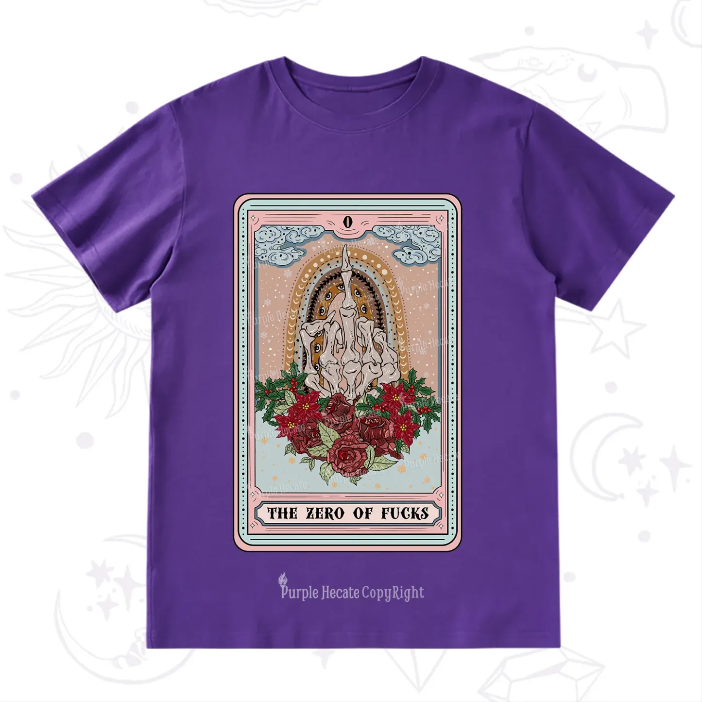 Purplehecate The Zero Of Fucks Tarot Christmas T-Shirt