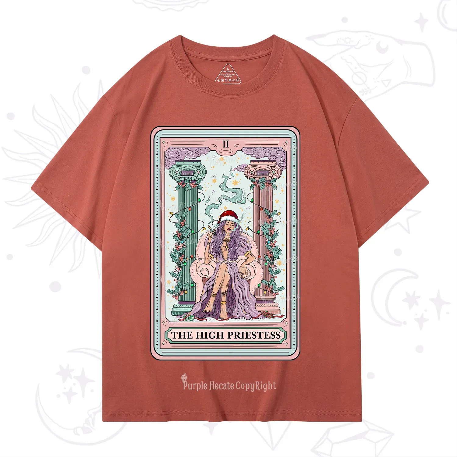 Purplehecate The High Priestess Tarot Card Christmas T-Shirt