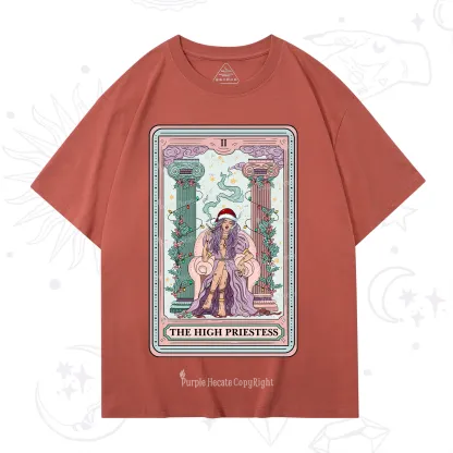 Purplehecate The High Priestess Tarot Card Christmas T-Shirt