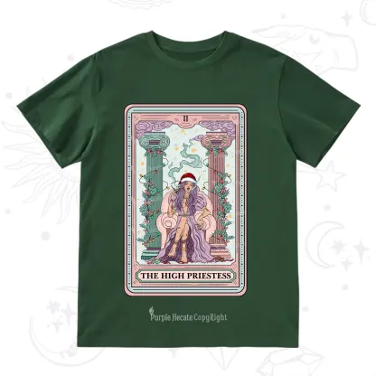 Purplehecate The High Priestess Tarot Card Christmas T-Shirt