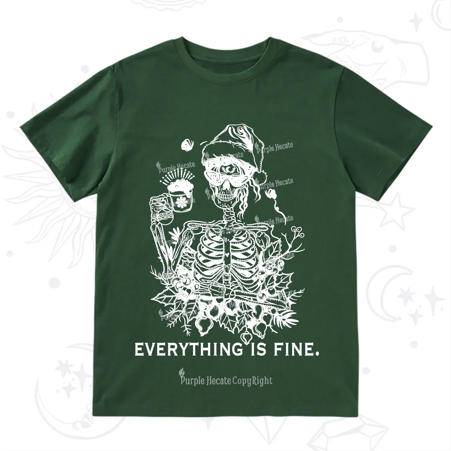 Purplehecate Everything Is Fine Christmas T-Shirt