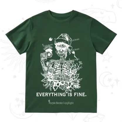 Purplehecate Everything Is Fine Christmas T-Shirt