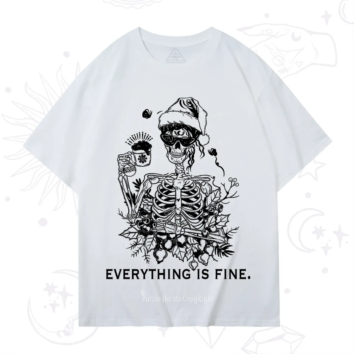 Purplehecate Everything Is Fine Christmas T-Shirt
