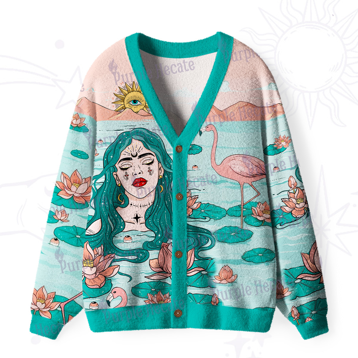Purplehecate The Garden of Mystics Ugly Cardigan Sweaters