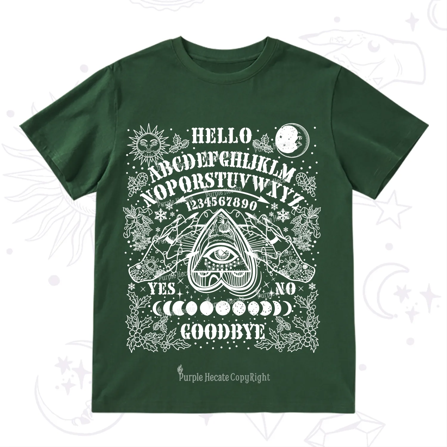 Purplehecate Hello Goodbye Witch Ouija Board Christmas T-Shirt