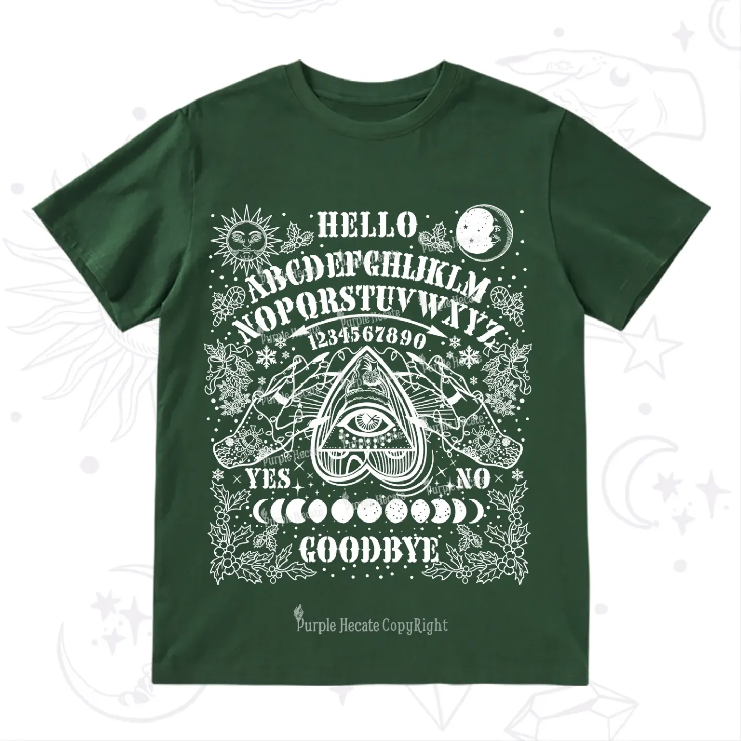 Purplehecate Hello Goodbye Witch Ouija Board Christmas T-Shirt