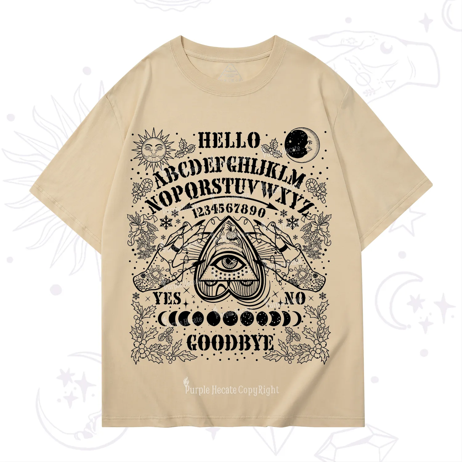 Purplehecate Hello Goodbye Witch Ouija Board Christmas T-Shirt
