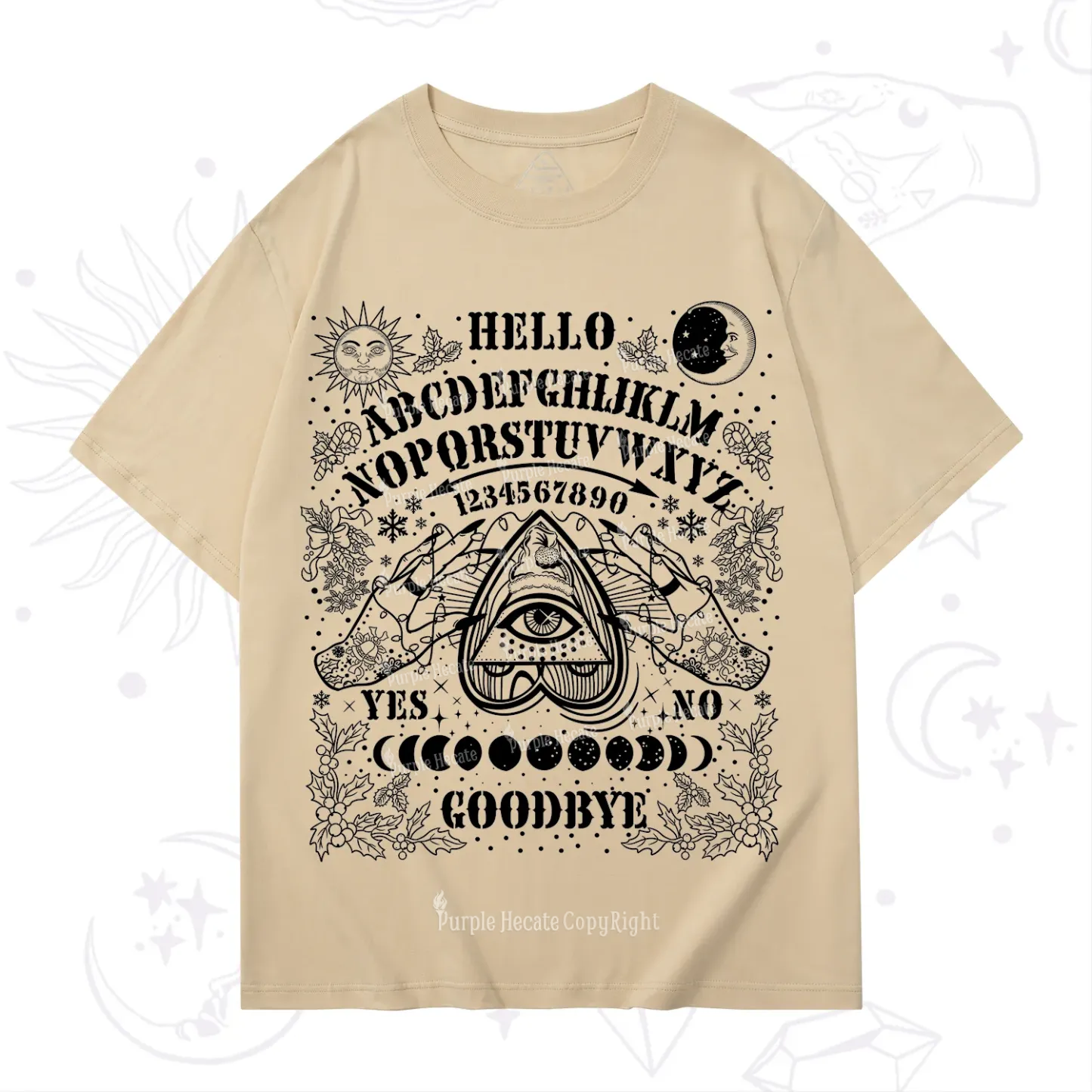 Purplehecate Hello Goodbye Witch Ouija Board Christmas T-Shirt