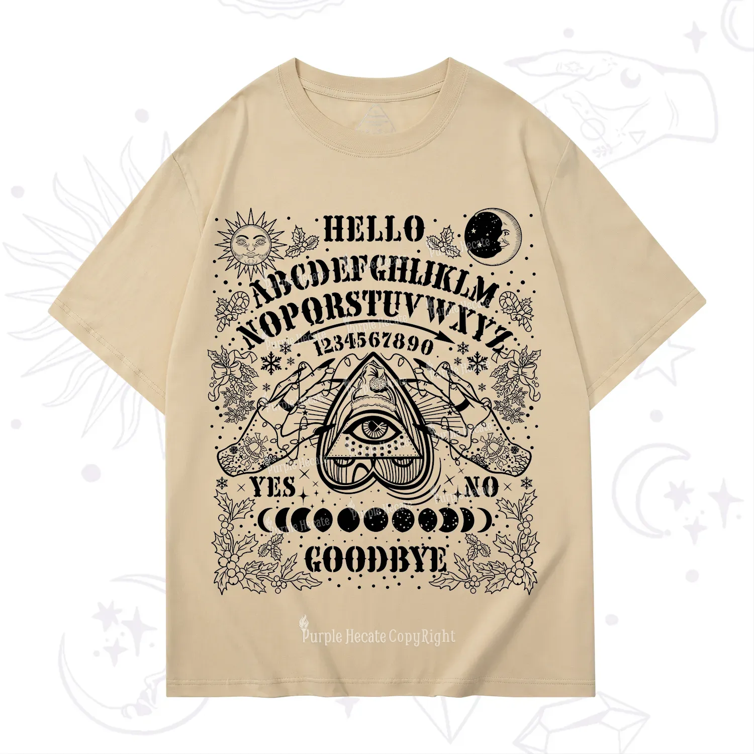 Purplehecate Hello Goodbye Witch Ouija Board Christmas T-Shirt