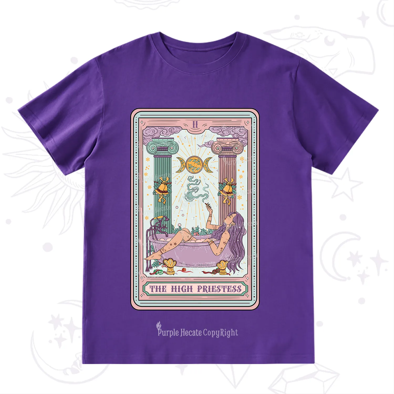 Purplehecate The High Priestess Tarot Christmas T-Shirt