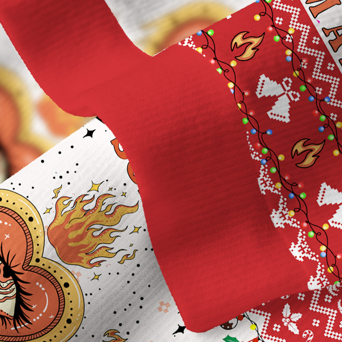 Purplehecate Sorry I'm A Fire Sign Fuzzy Ugly Christmas Sweatshirt