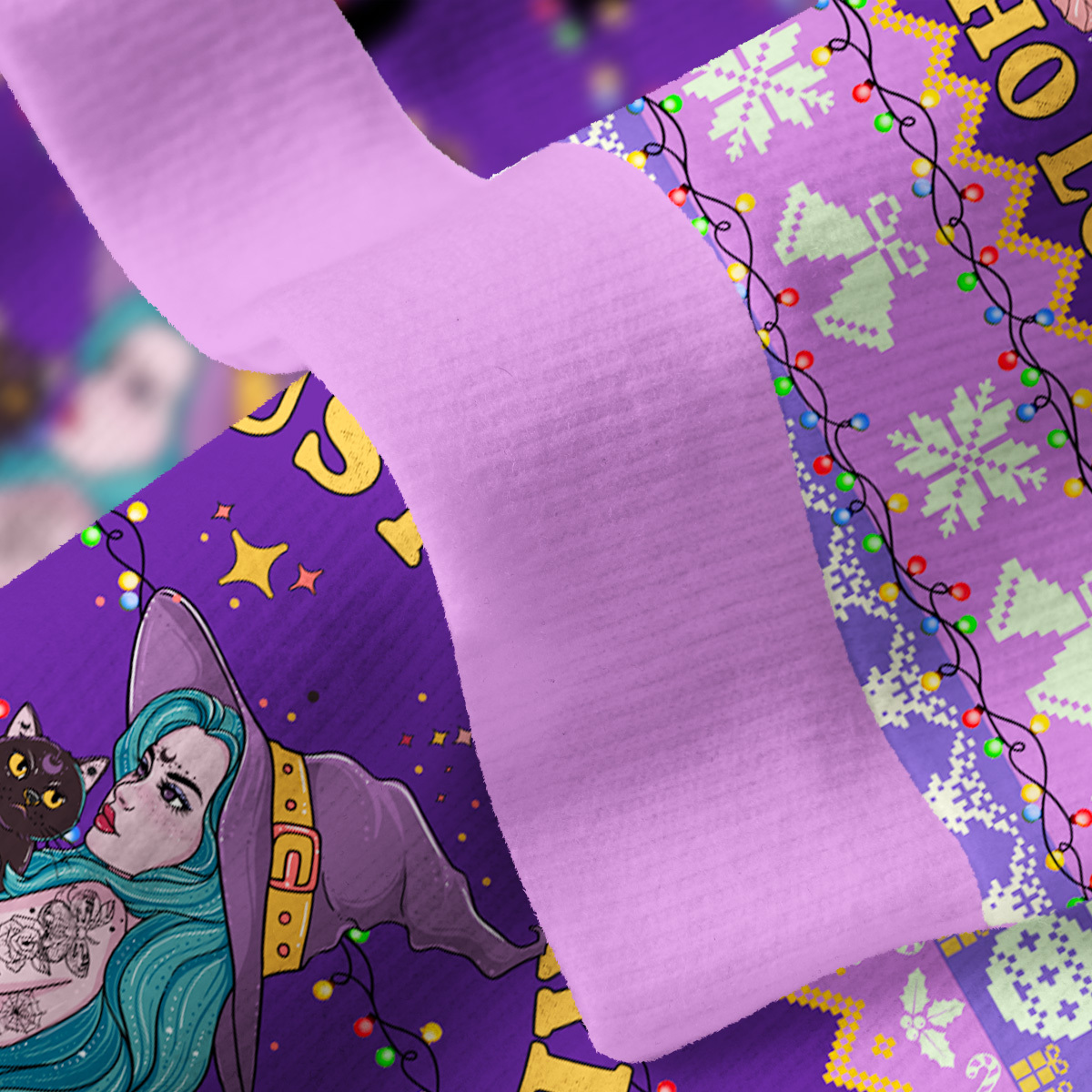 Purplehecate Just A Girl Who Loves Cats Fuzzy Ugly Christmas Sweatshirt