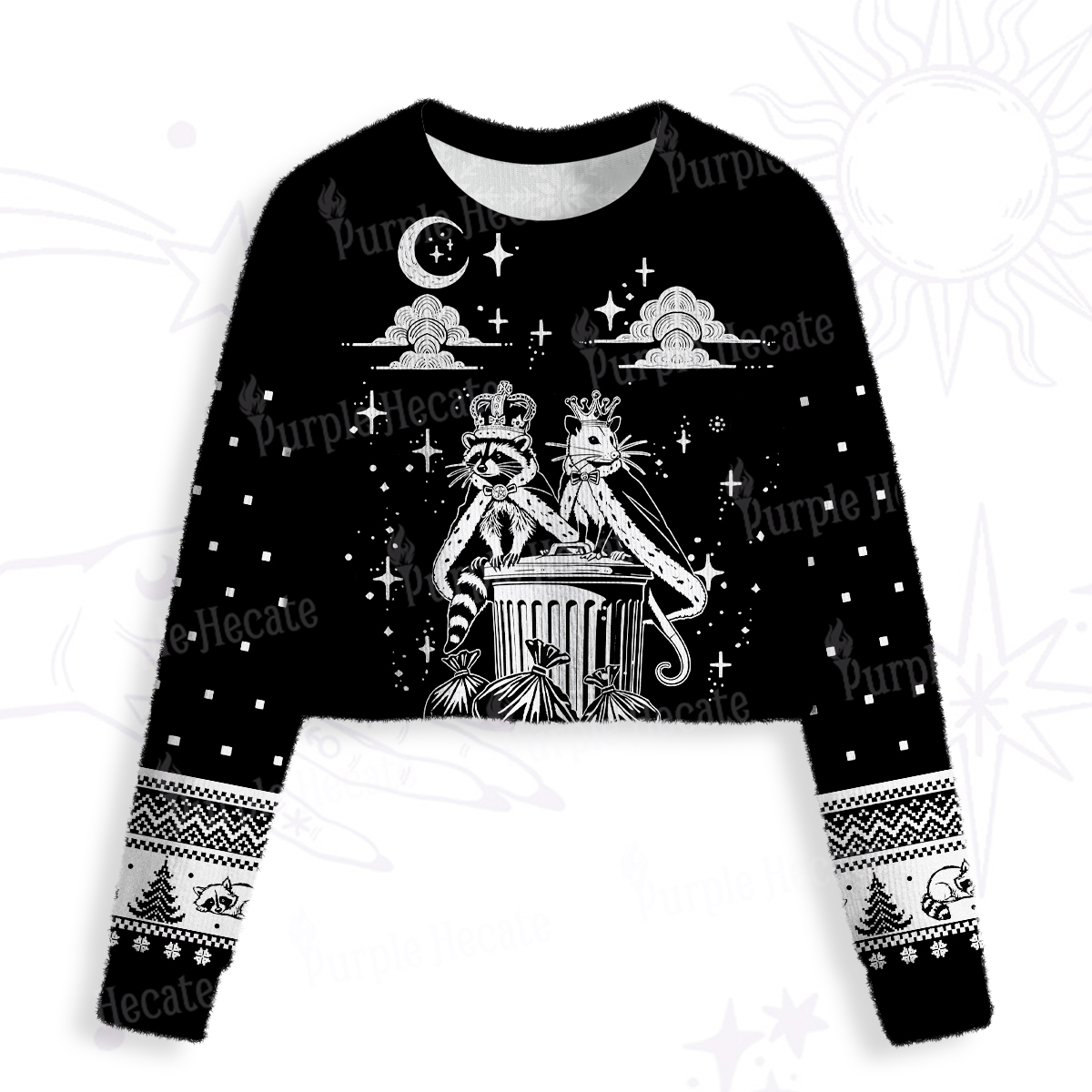 Purplehecate The Team Trash Kingdom Crop Fuzzy Ugly Sweatshirt