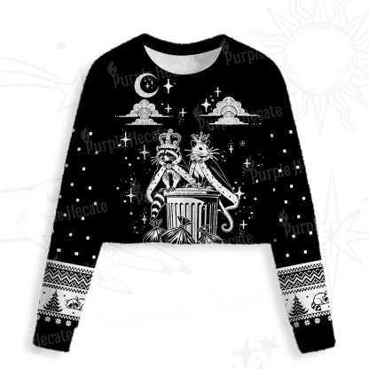 Purplehecate The Team Trash Kingdom Crop Fuzzy Ugly Sweatshirt