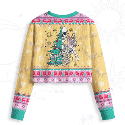 Purplehecate Sorta Merry Sorta Scary Crop Fuzzy Ugly Sweatshirt