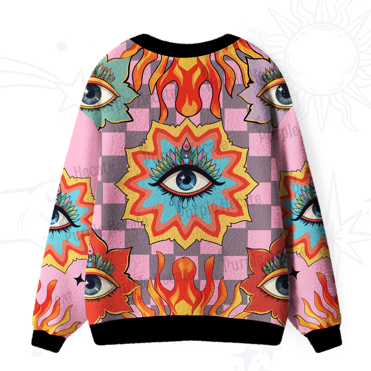 Purplehecate Awakening Flame Ugly Cardigan Sweaters