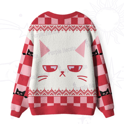 Purplehecate Sassy Cat Ugly Cardigan Sweaters