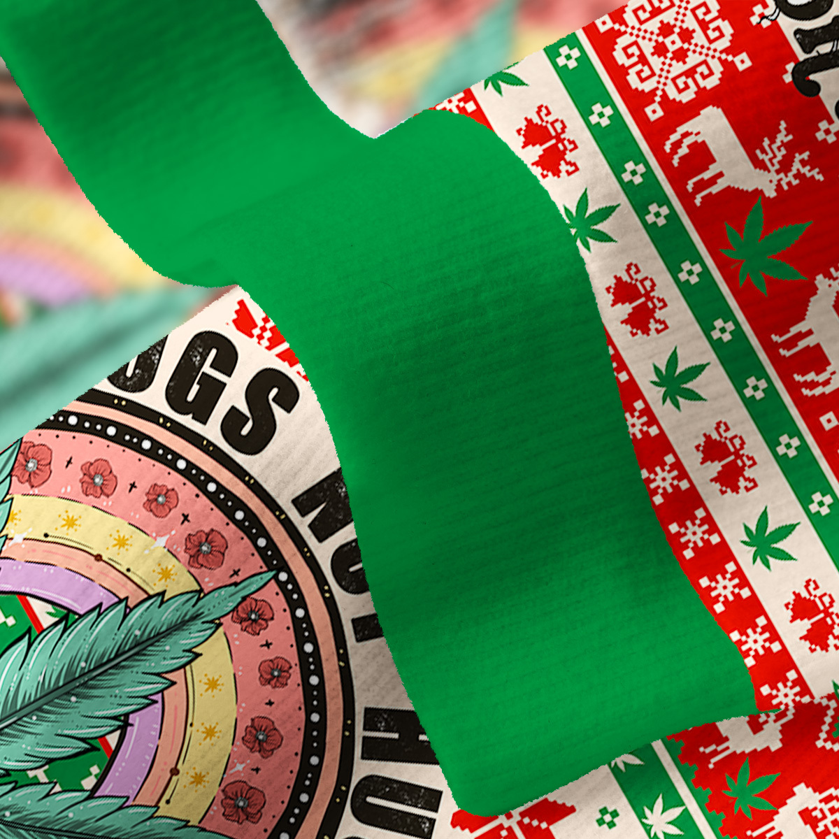 Purplehecate Drugs Not Hugs Don't Touch Me Fuzzy Ugly Christmas Sweatshirt