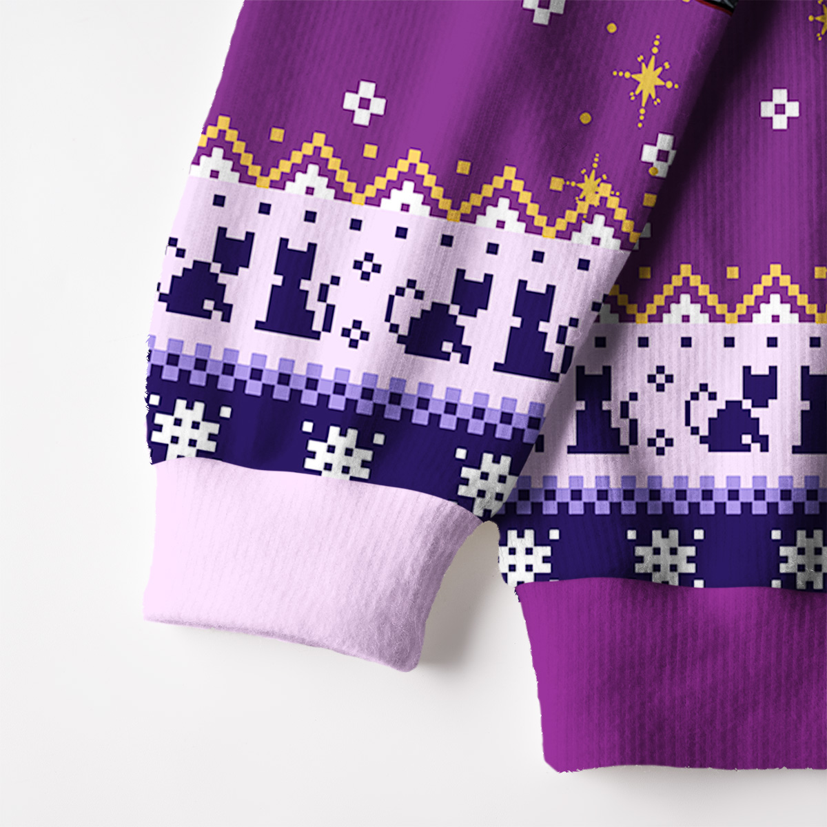 Purplehecate Feral Cat Fuzzy Ugly Christmas Sweatshirt