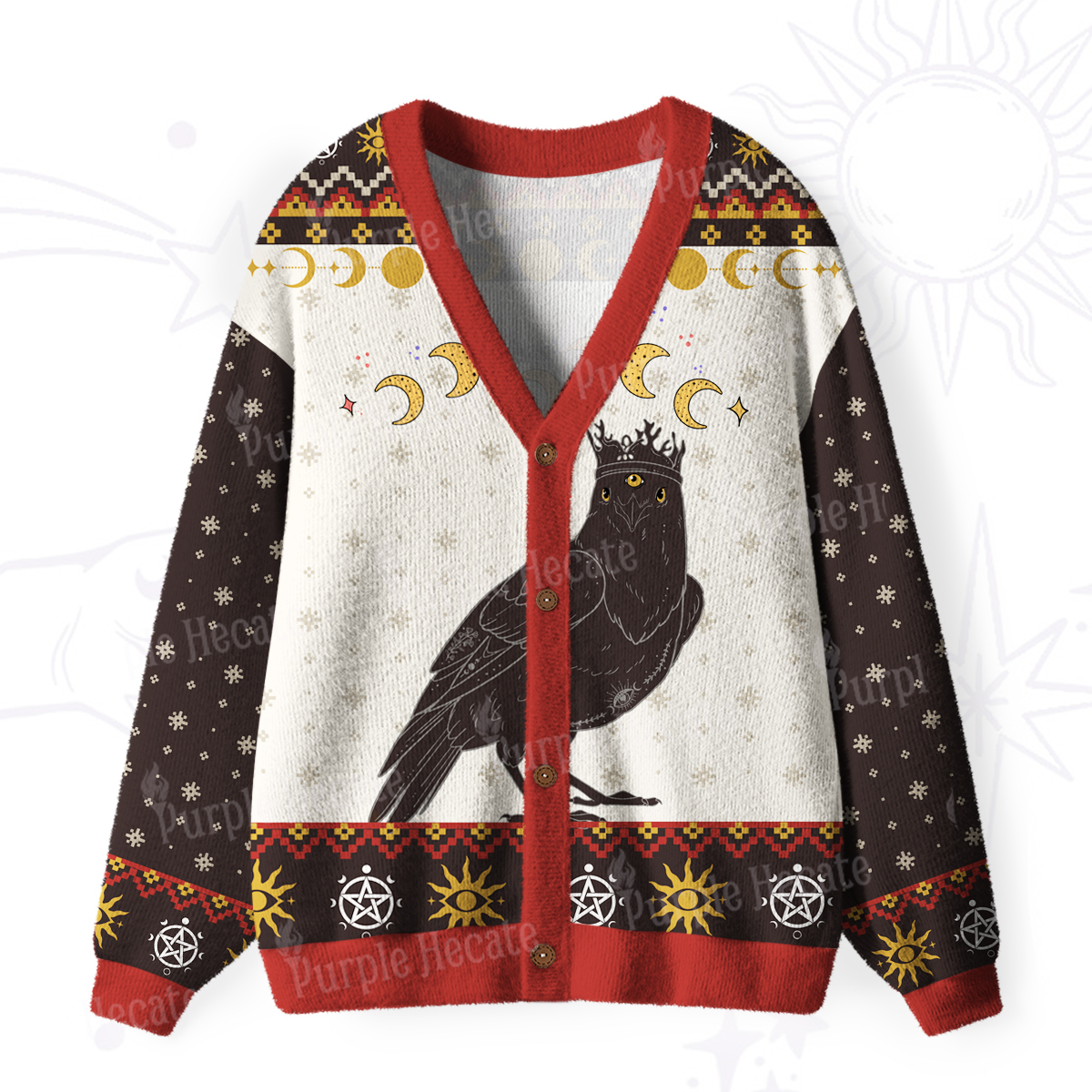 Purplehecate The Crow Tarot Ugly Cardigan Sweaters