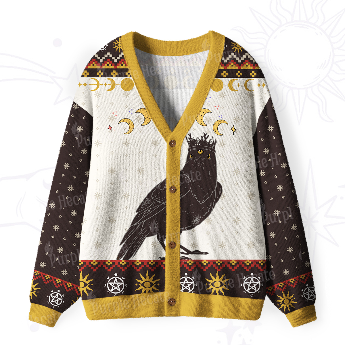 Purplehecate The Crow Tarot Ugly Cardigan Sweaters