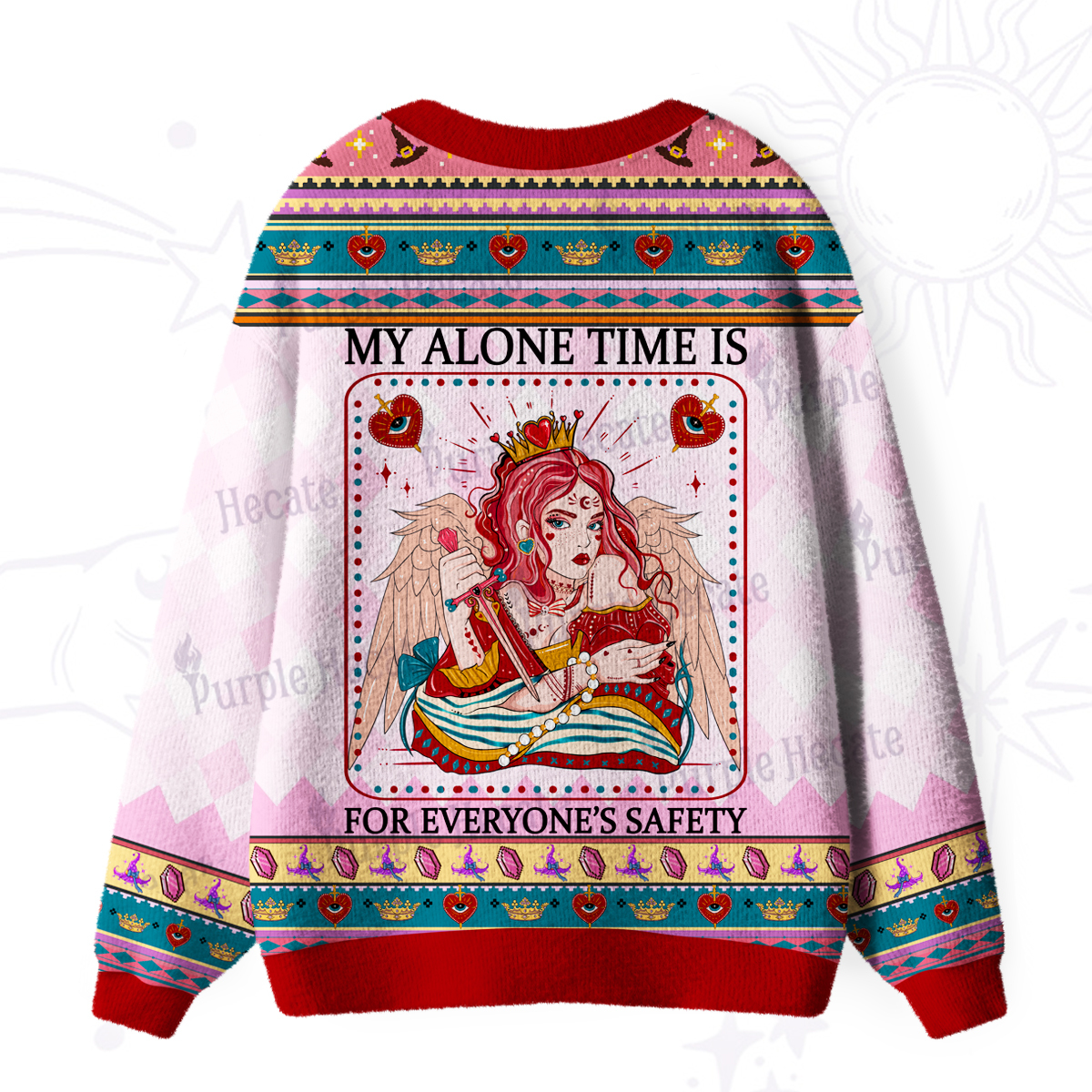 Purplehecate My Alone Time Is For Everyone's Safety Ugly Cardigan Sweaters