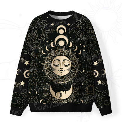 Purplehecate Lunar Eclipse Fuzzy Ugly Christmas Sweatshirt