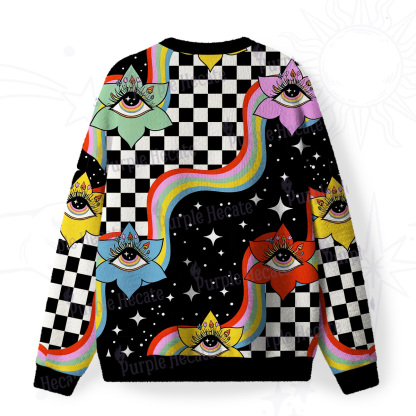 Purplehecate Enchanted Eye Blossom Fuzzy Ugly Christmas Sweatshirt