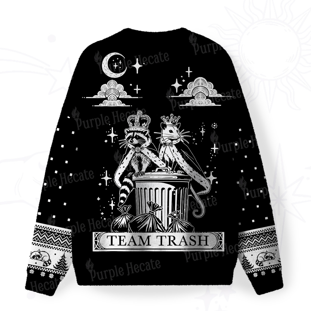 Purplehecate The Team Trash Kingdom Fuzzy Ugly Christmas Sweatshirt