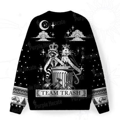 Purplehecate The Team Trash Kingdom Fuzzy Ugly Christmas Sweatshirt