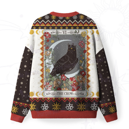 Purplehecate The Crow Tarot Fuzzy Ugly Christmas Sweatshirt