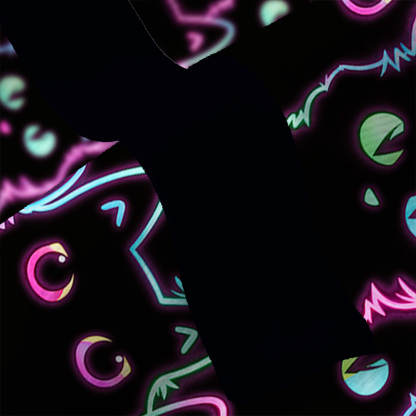 Purplehecate Neon Glow Stacked Cats Fuzzy Ugly Christmas Sweatshirt