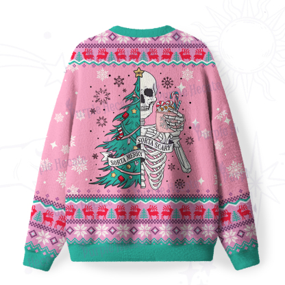 Purplehecate Sorta Merry Sorta Scary Christmas Fuzzy Ugly Christmas Sweatshirt