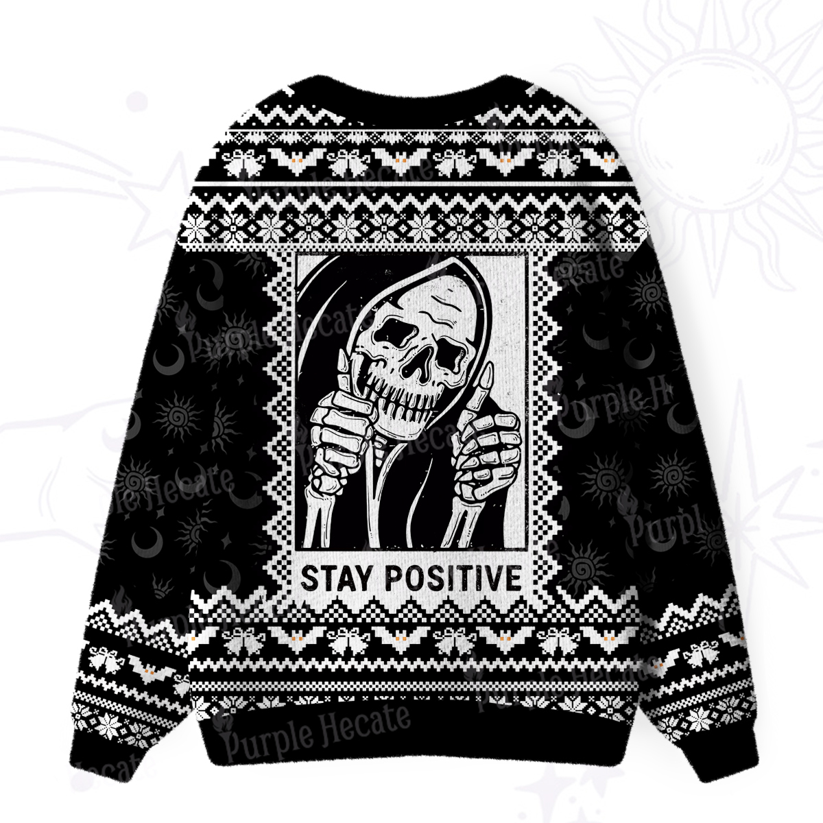 Purplehecate Stay Positive Ugly Cardigan Sweaters