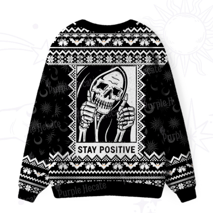 Purplehecate Stay Positive Ugly Cardigan Sweaters