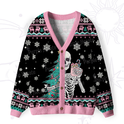 Purplehecate Sorta Merry Sorta Scary Christmas Ugly Cardigan Sweaters