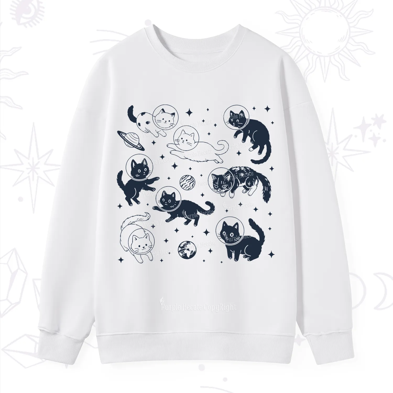 Purplehecate Cats in Space Sweatshirt