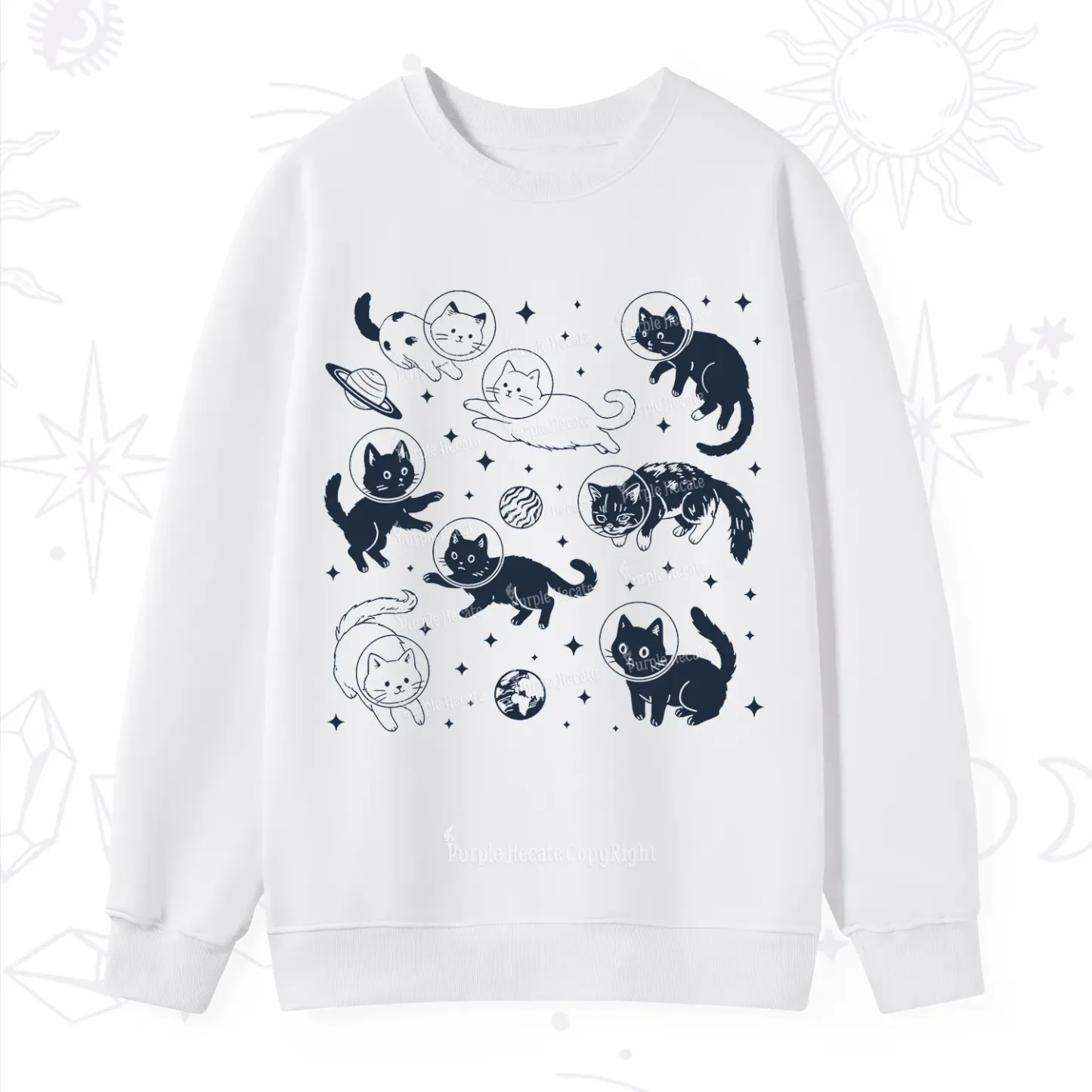 Purplehecate Cats in Space Sweatshirt