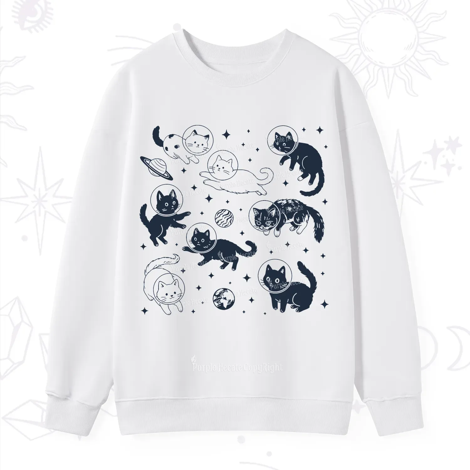 Purplehecate Cats in Space Sweatshirt