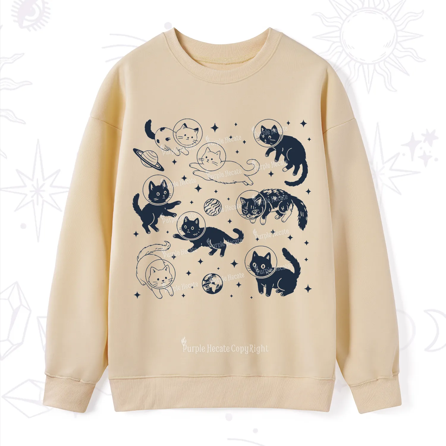 Purplehecate Cats in Space Sweatshirt