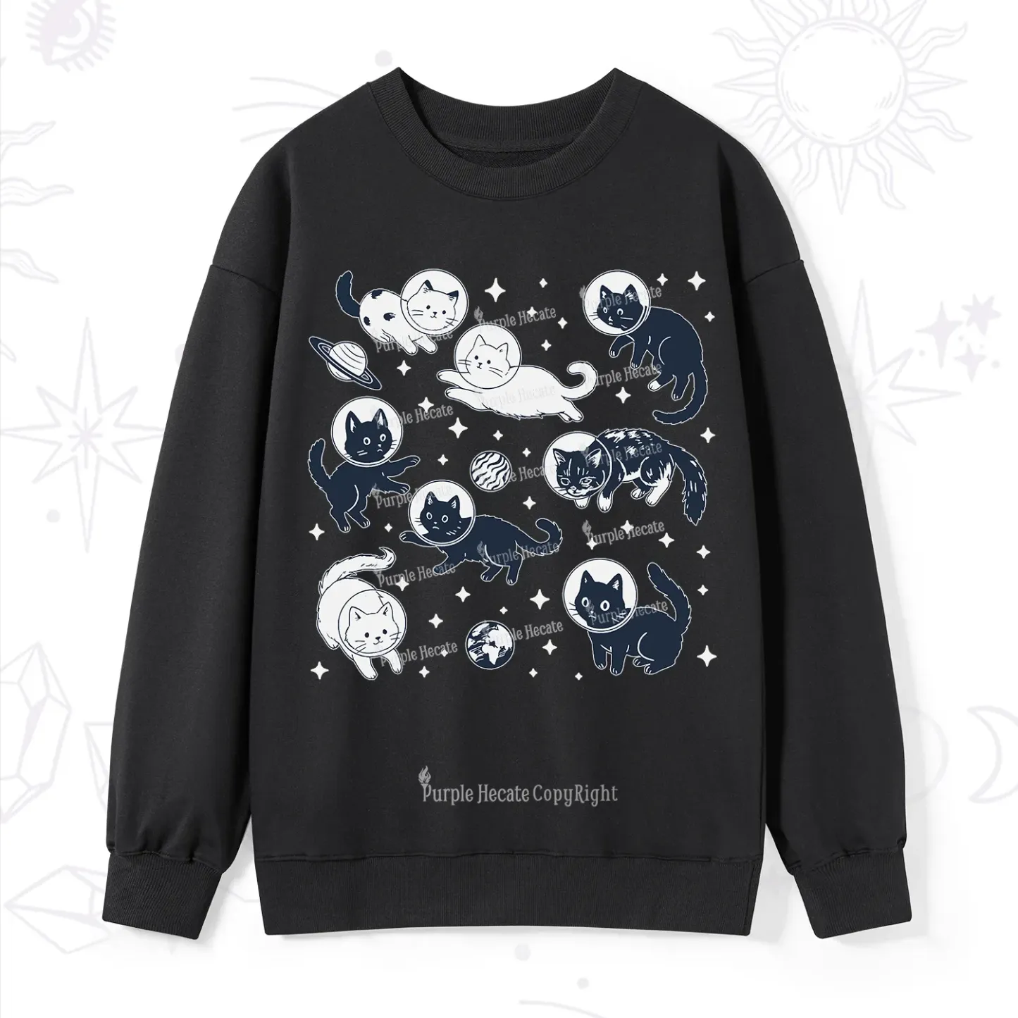 Purplehecate Cats in Space Sweatshirt