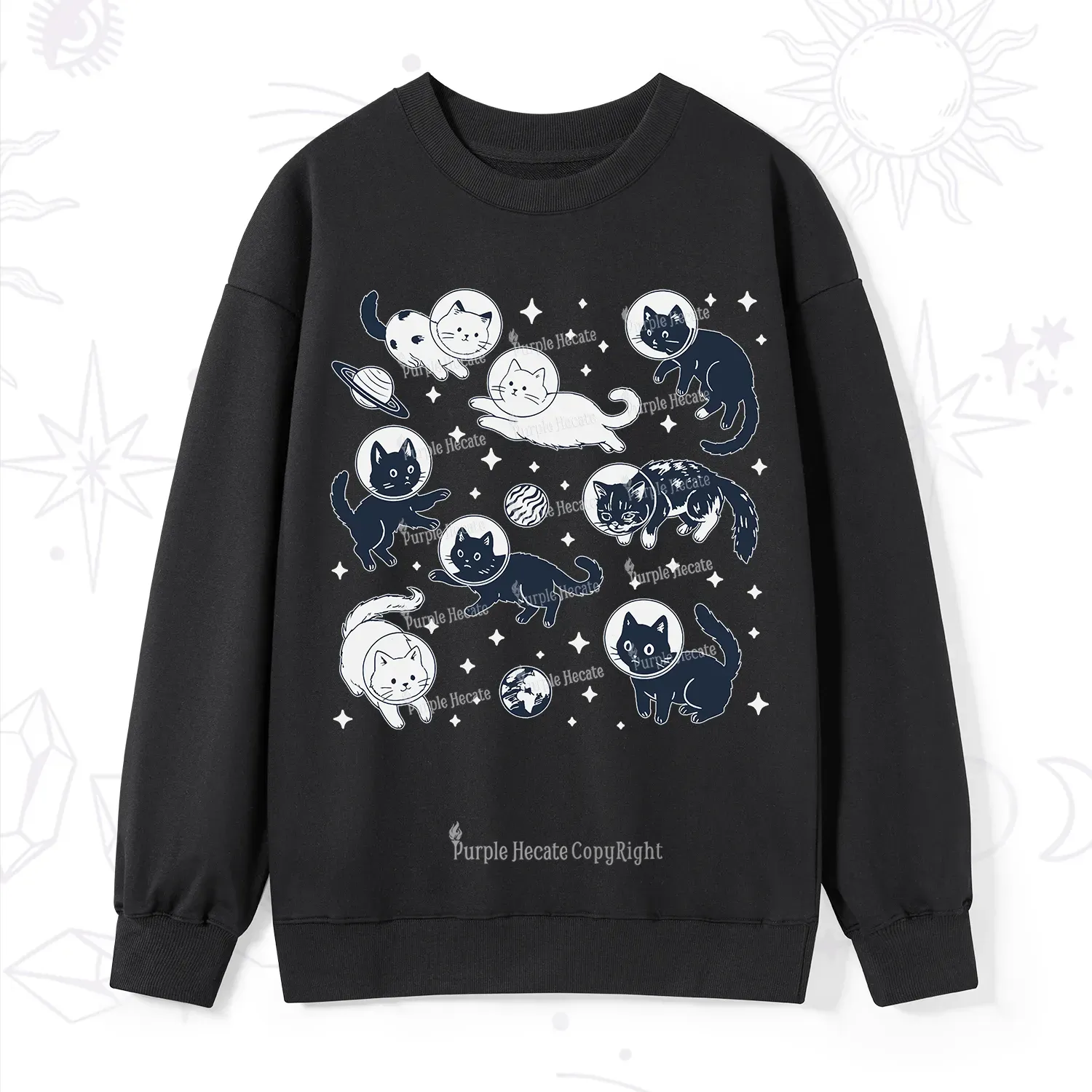 Purplehecate Cats in Space Sweatshirt
