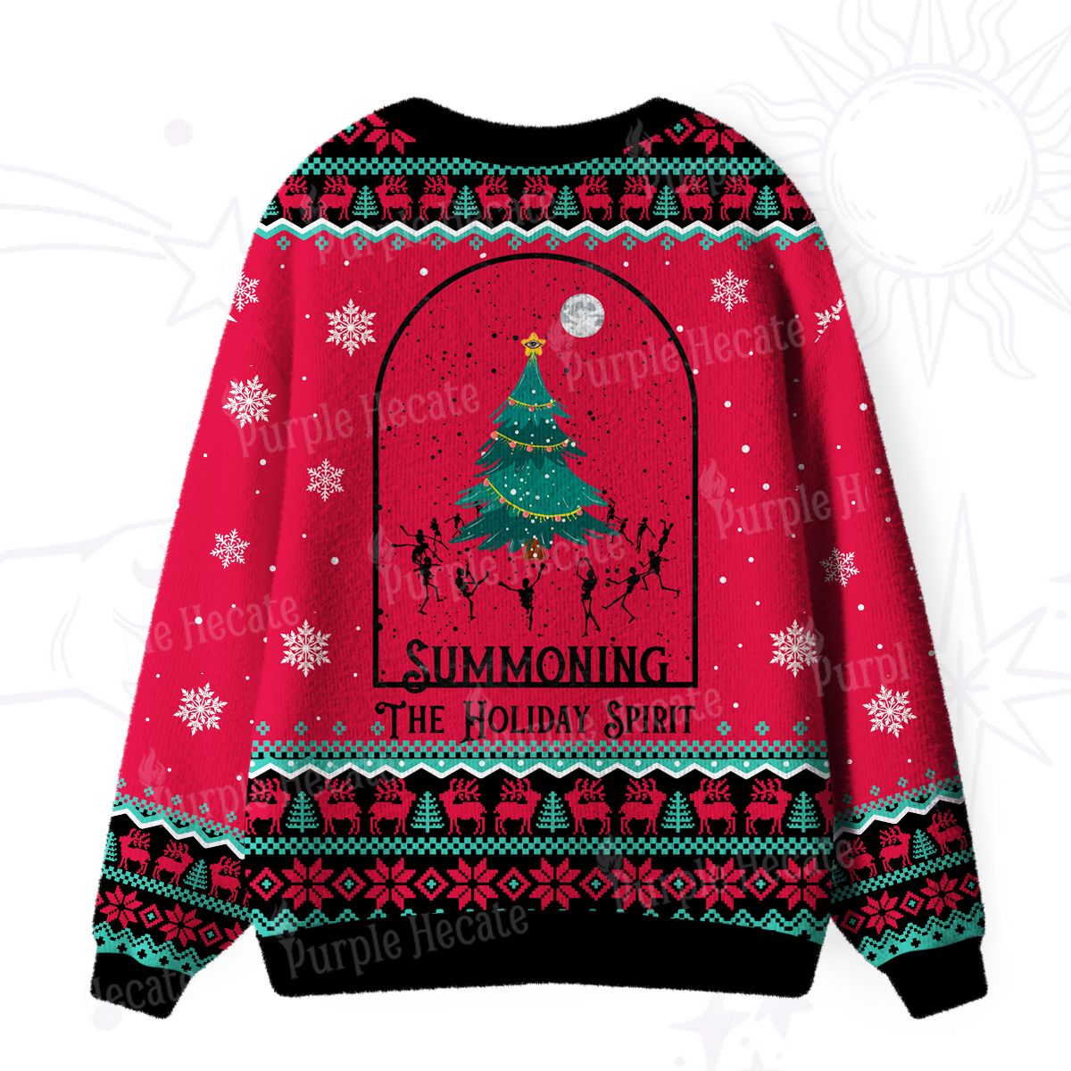 Purplehecate Christmas The Holiday Spirit Ugly Cardigan Sweaters